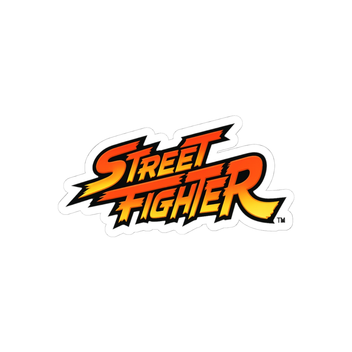 Classic Street Fighter Logo Round Sticker | Bold Gaming Vinyl Decal - alternate angle 1, merchandise