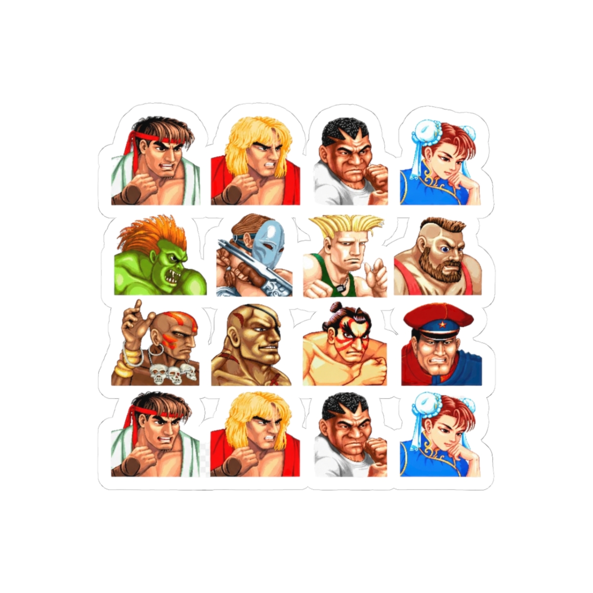 Street Fighter 2 Champion Edition Roster Bold Sticker | Retro Gaming Vinyl Decal