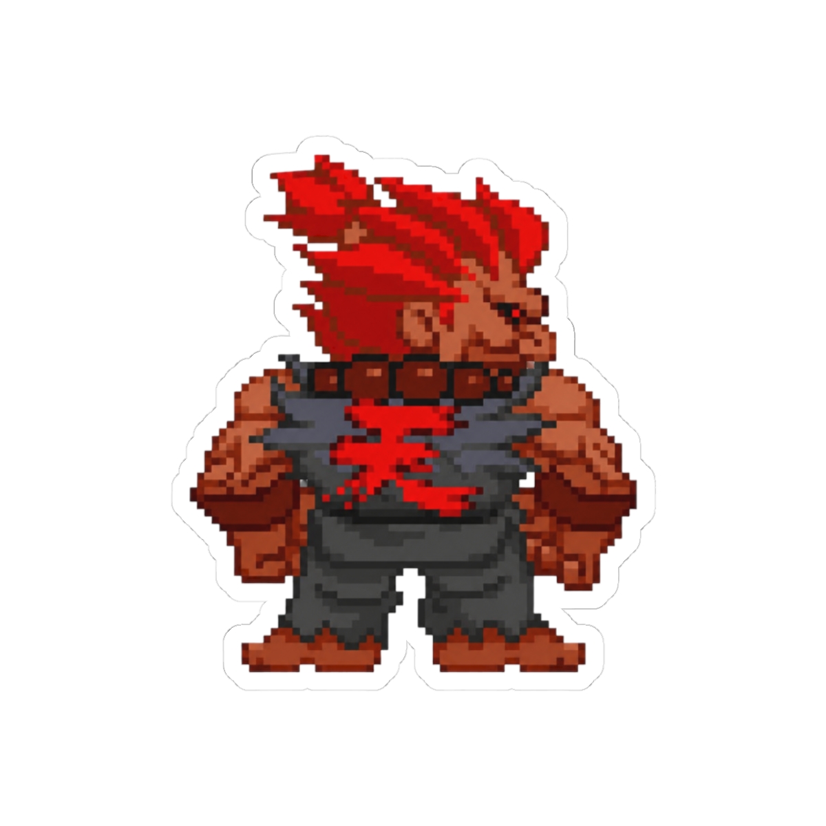 Akuma Gouki Pocket Fighter Chibi Sticker | Cute Street Fighter Vinyl Decal