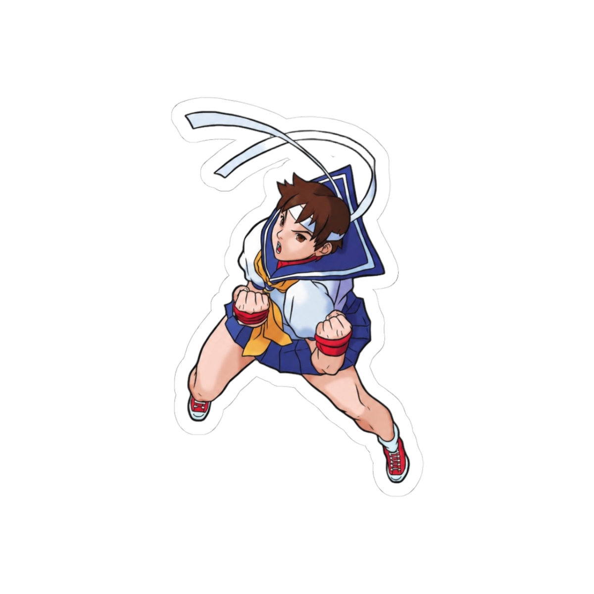 Sakura Kasugano Street Fighter Sticker | Cute Tomboy Vinyl Decal