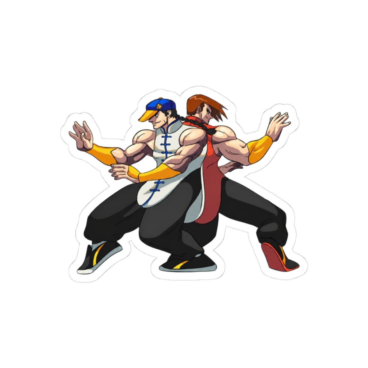 Yun and Yang Street Fighter Funny Sticker | Playful Vinyl Decal - Official Stickers merchandise