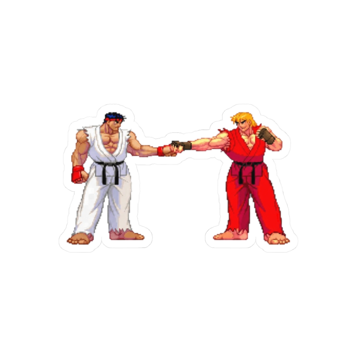 Street Fighter 3rd Strike Ryu & Ken Fist Bump Sticker | Bold Gaming Decal - alternate angle 3, merchandise