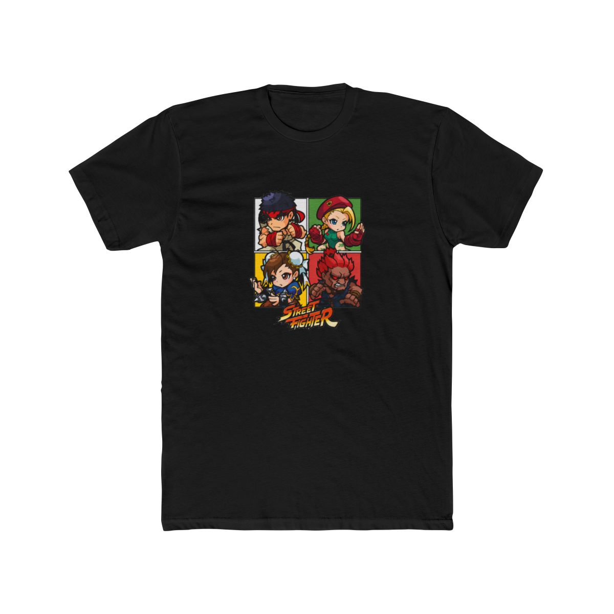Street Fighter Capcom Video Game Merch 4 Chibi Squares T Shirt - alternate angle 2, merchandise